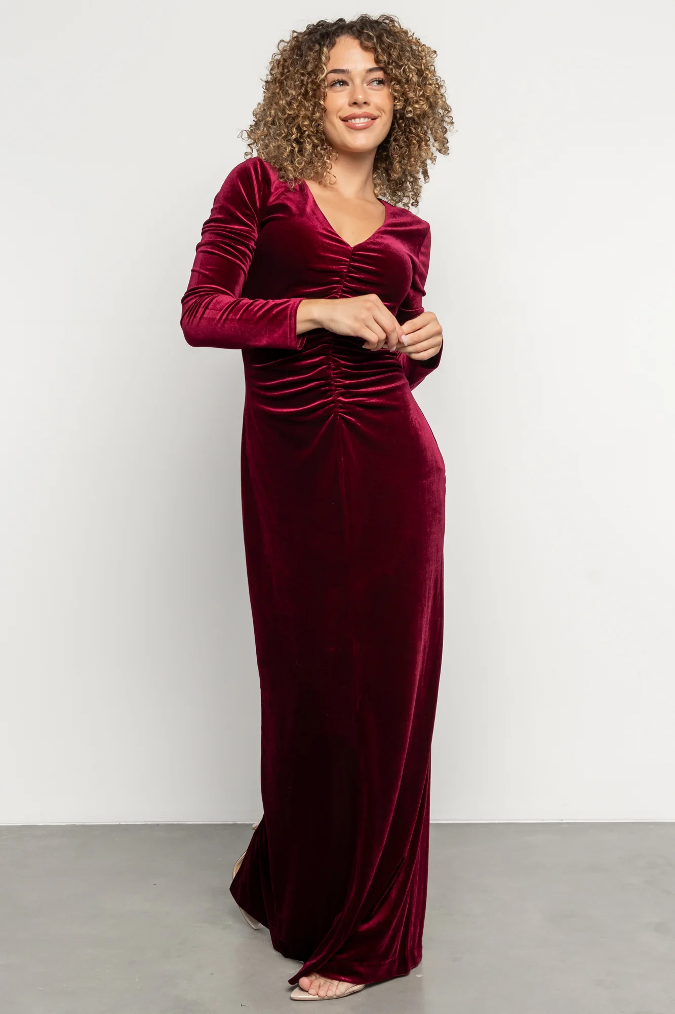Kourtney Velvet Maxi Dress | Wine