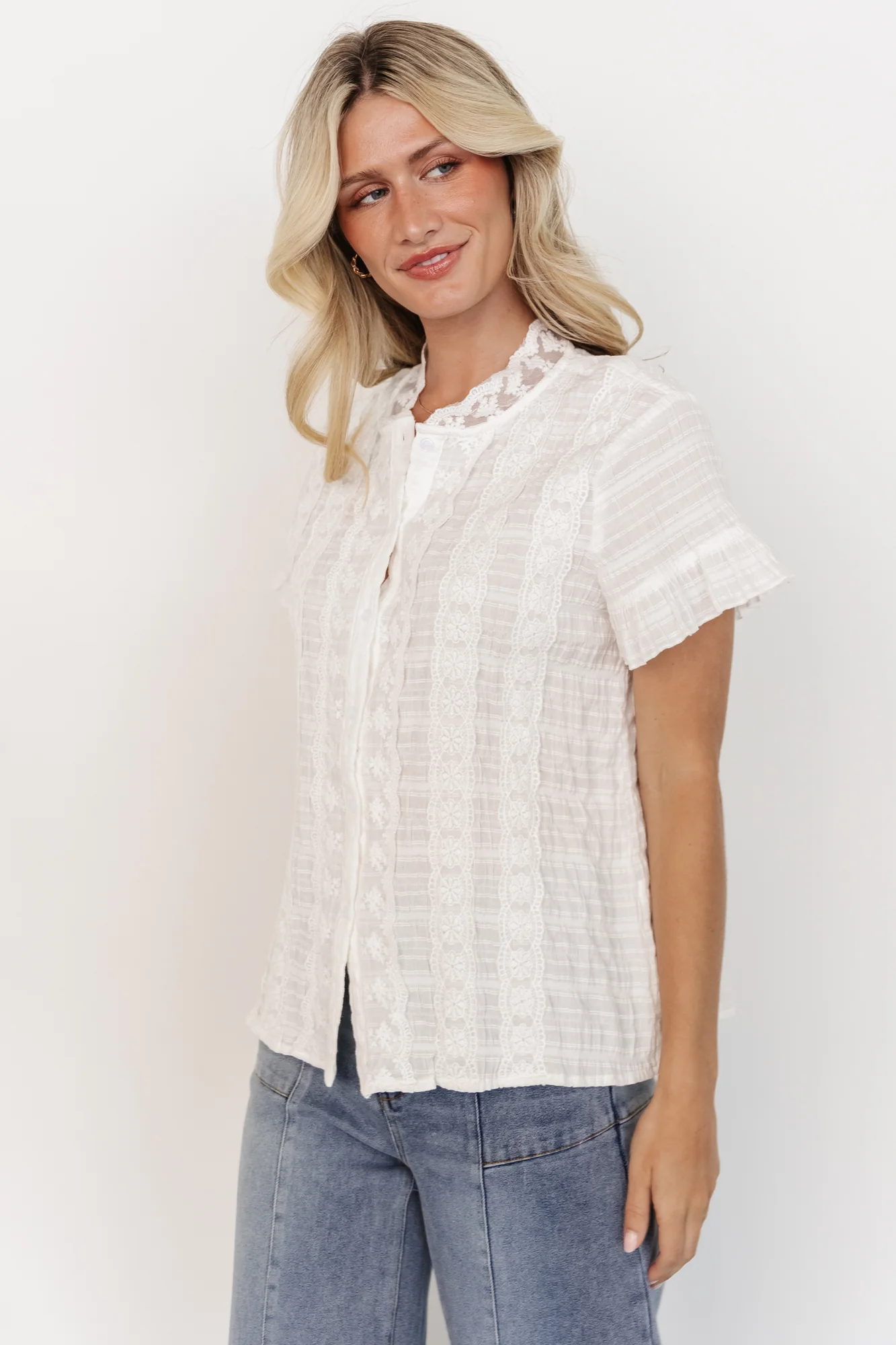 Zara Lace Top | White