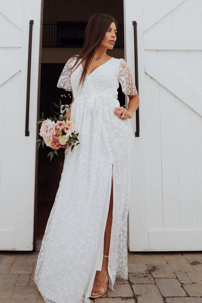 Marseille Embossed Maxi Dress | White