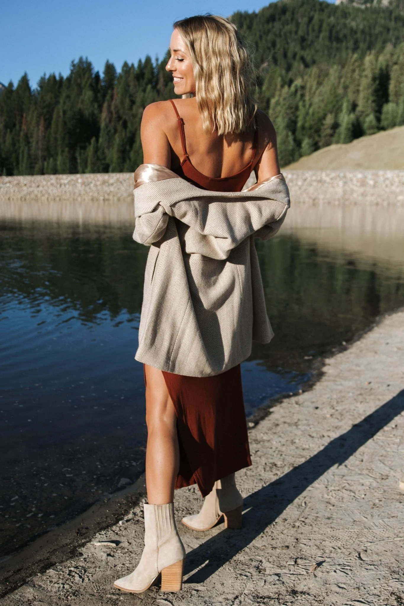 Kade Bodycon Tank Dress | Auburn Brown