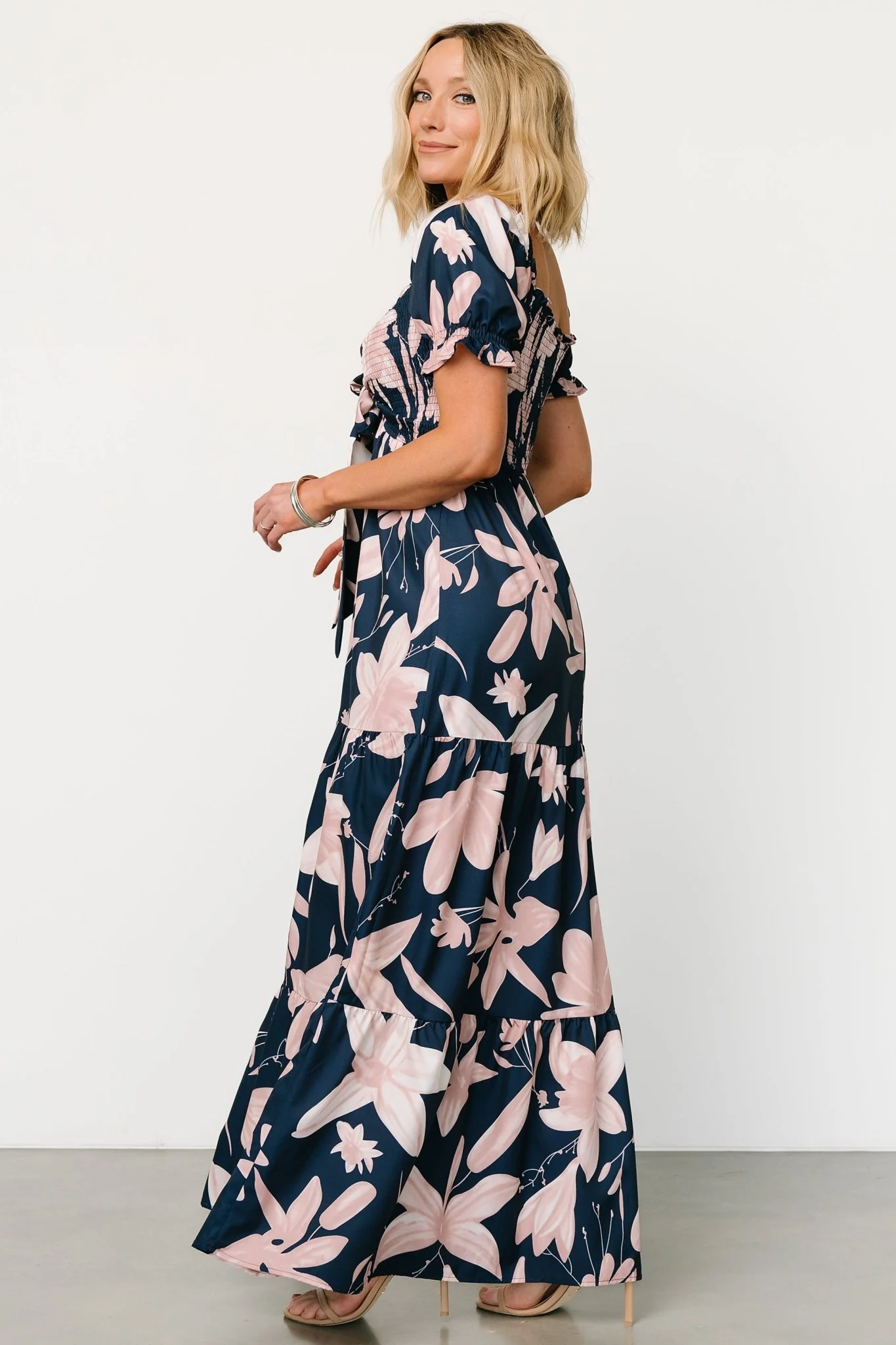Hilaria Maxi Dress | Navy + Blush