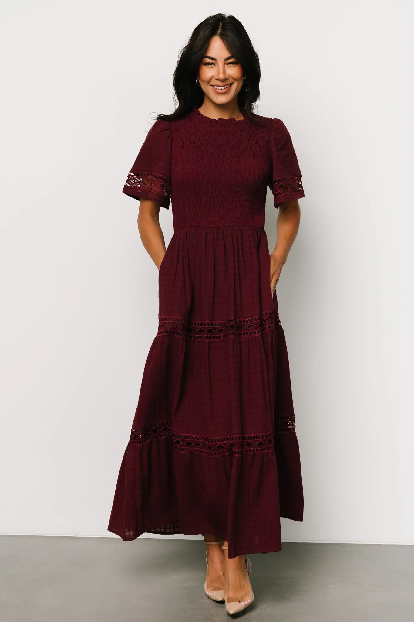 Loveland Geo Lace Maxi Dress | Mulberry