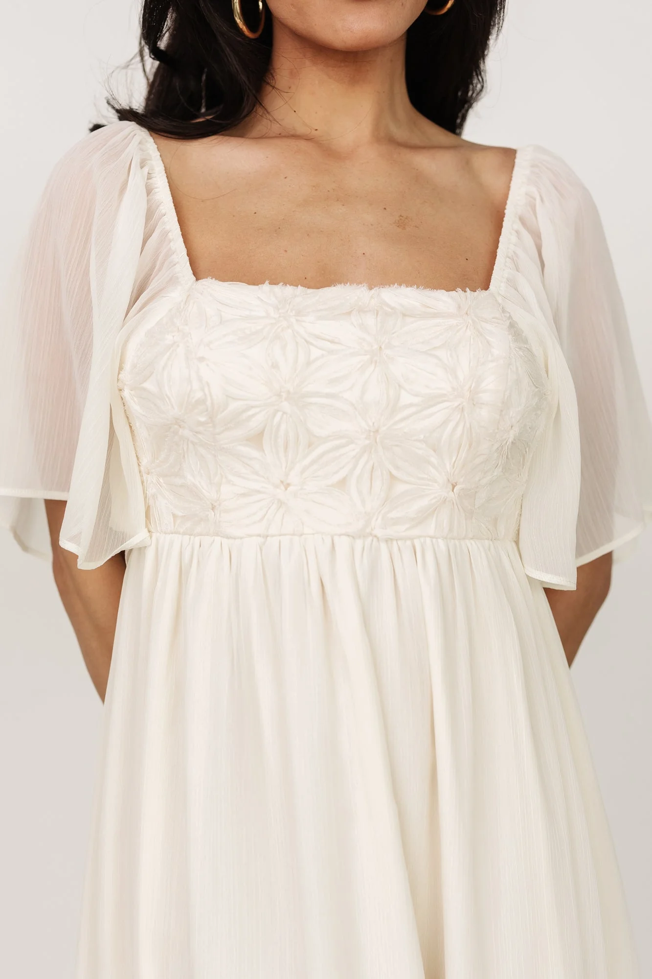 Lilith Applique Midi Dress | Cream