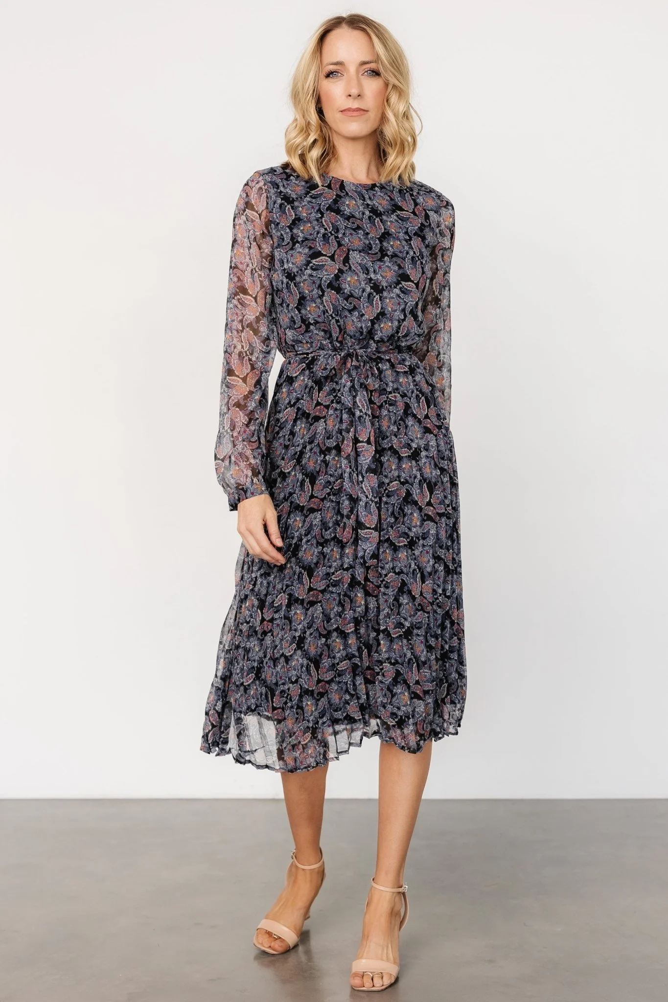 Laurie Midi Dress | Black Print