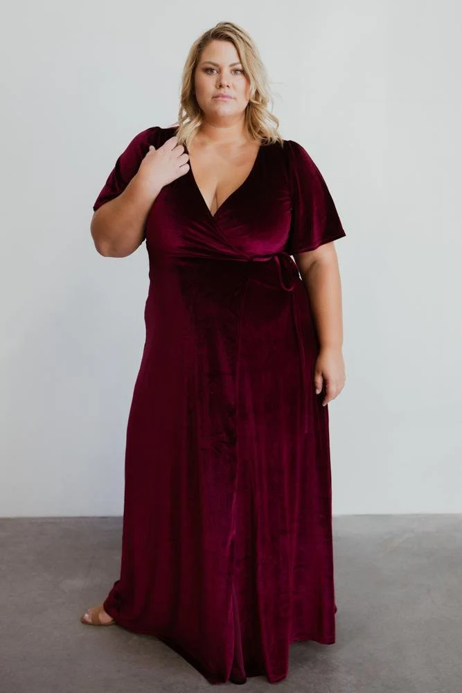 Meghan Velvet Wrap Maxi Dress | Mulberry