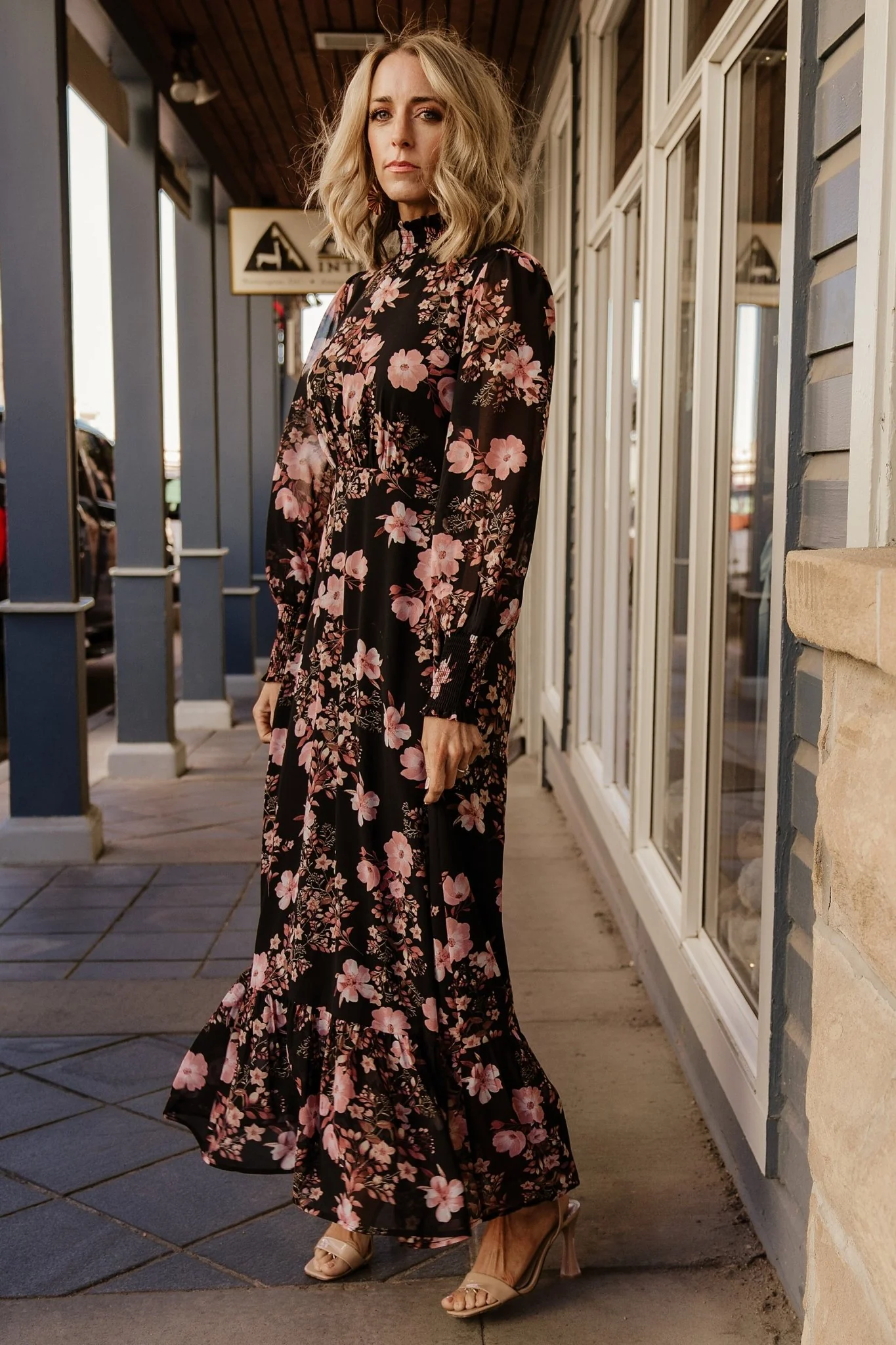 Luciana Maxi Dress | Black + Mauve