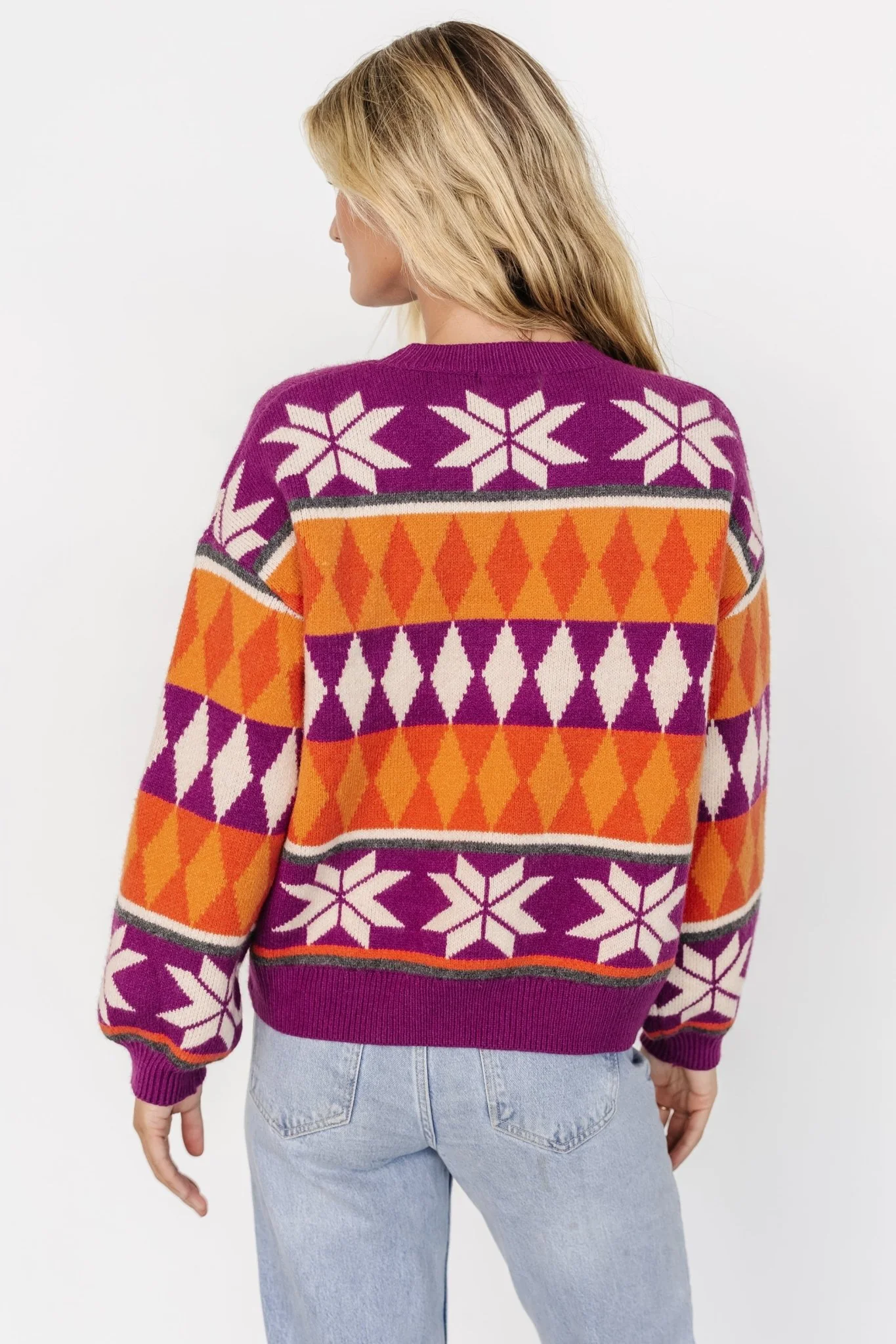 Zermatt Sweater | Magenta + Orange Print