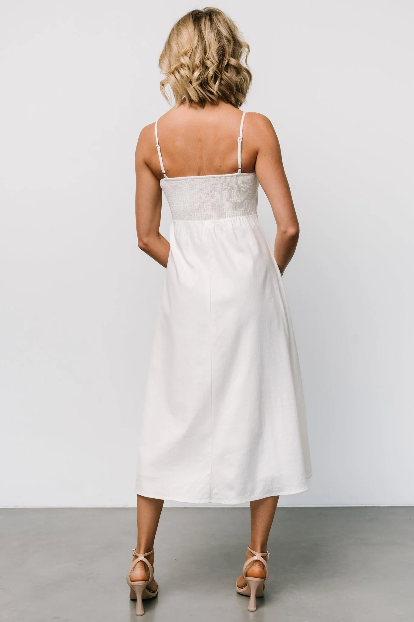 Laya Button Front Dress | Ivory