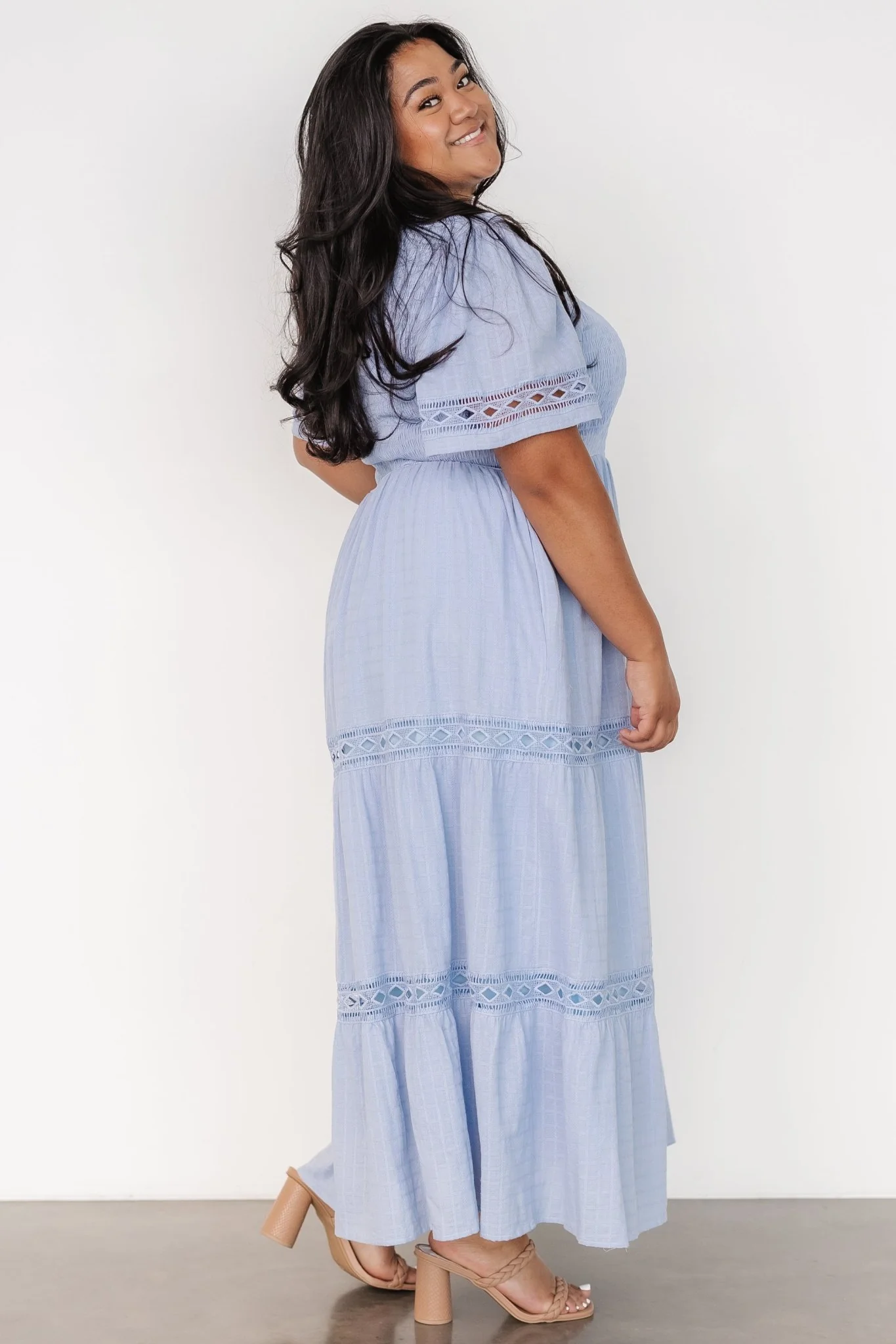 Loveland Geo Lace Maxi Dress | Light Blue