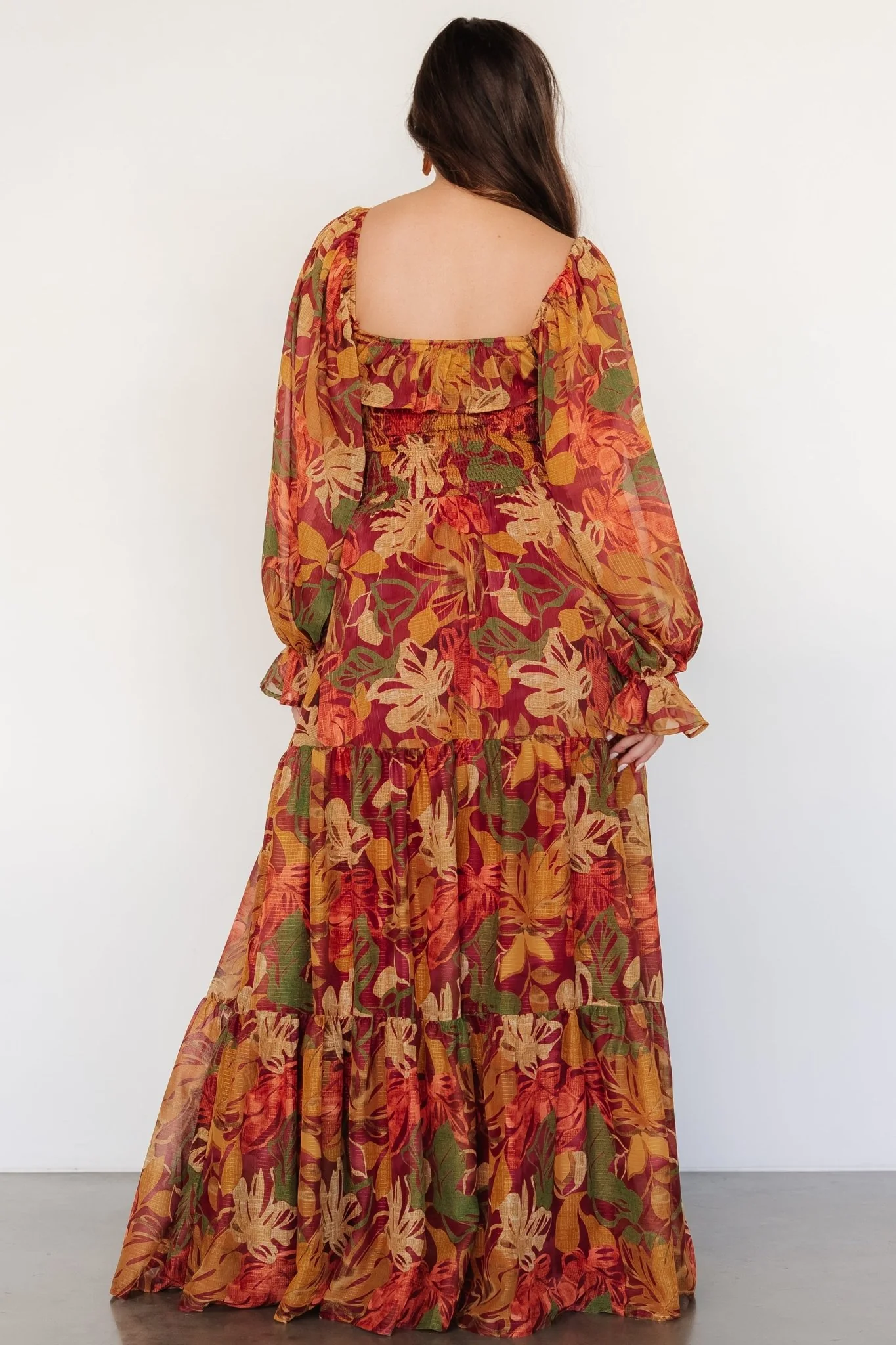 Isadora Tiered Dress | Rust Multi Floral