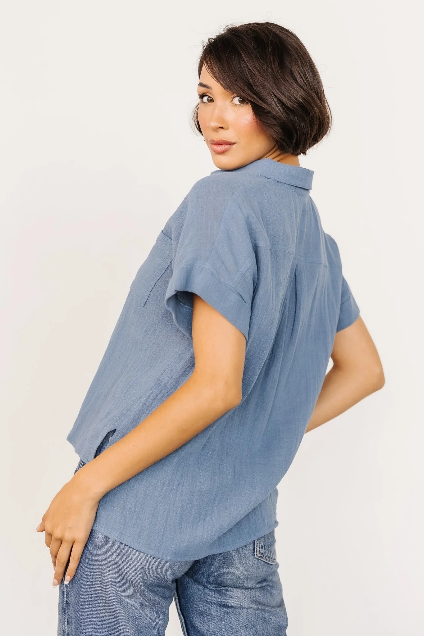Hammond Short Sleeve Top | Slate Blue