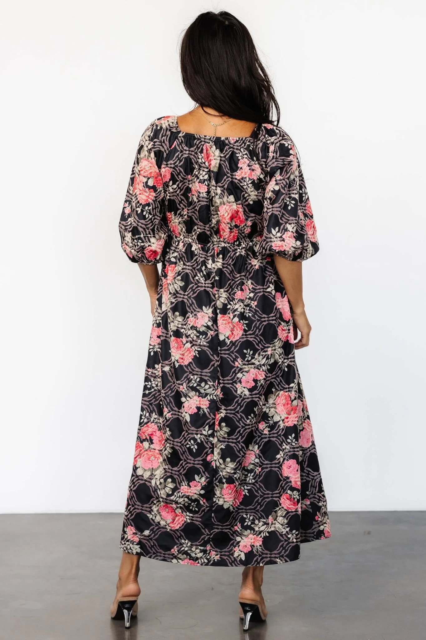 Ivanna Dress | Black + Pink