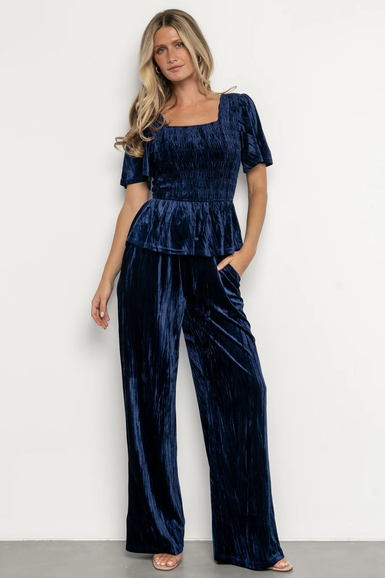 Elin Velvet Set | Navy