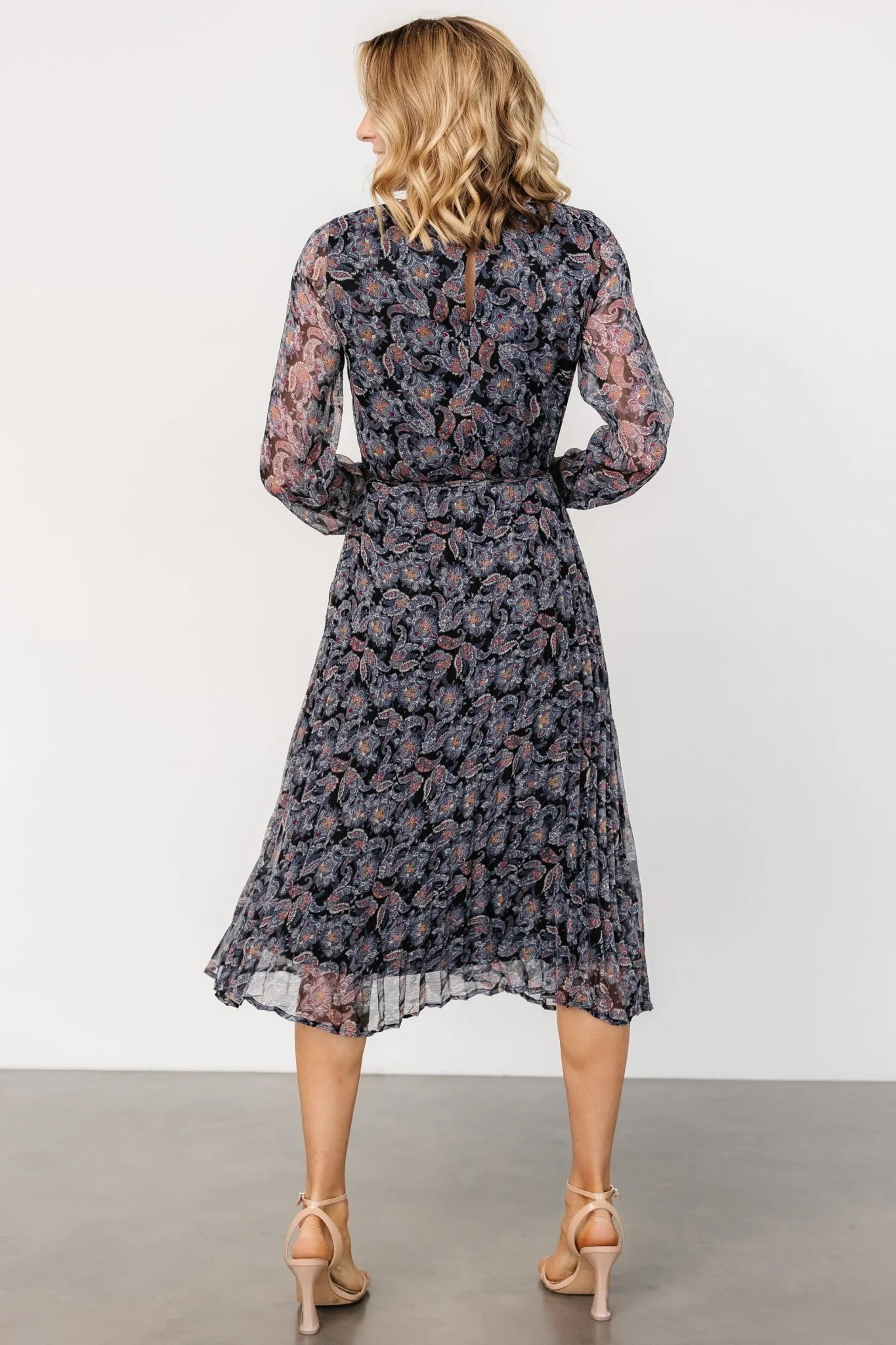 Laurie Midi Dress | Black Print