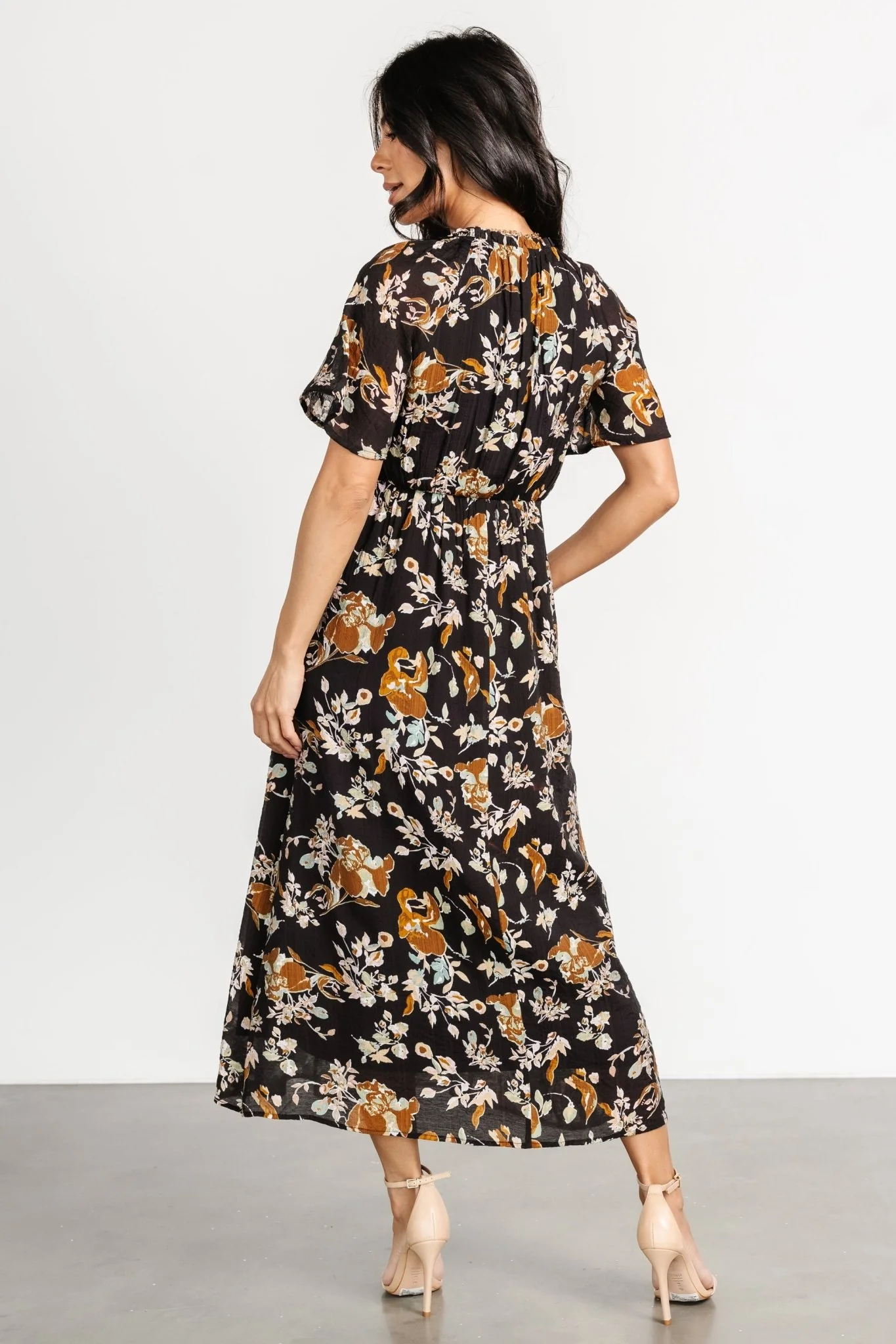 Hathaway Midi Dress | Black Floral