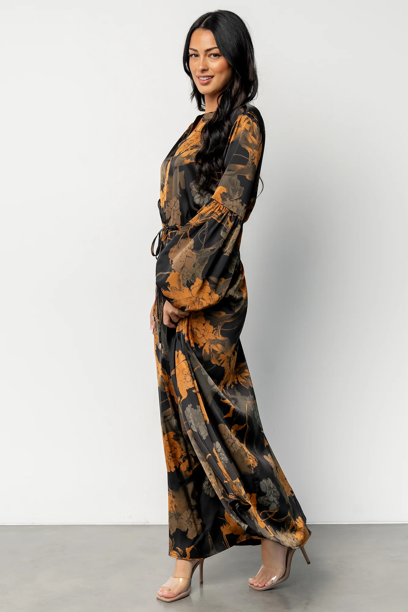 Helen Maxi Dress | Black + Gold