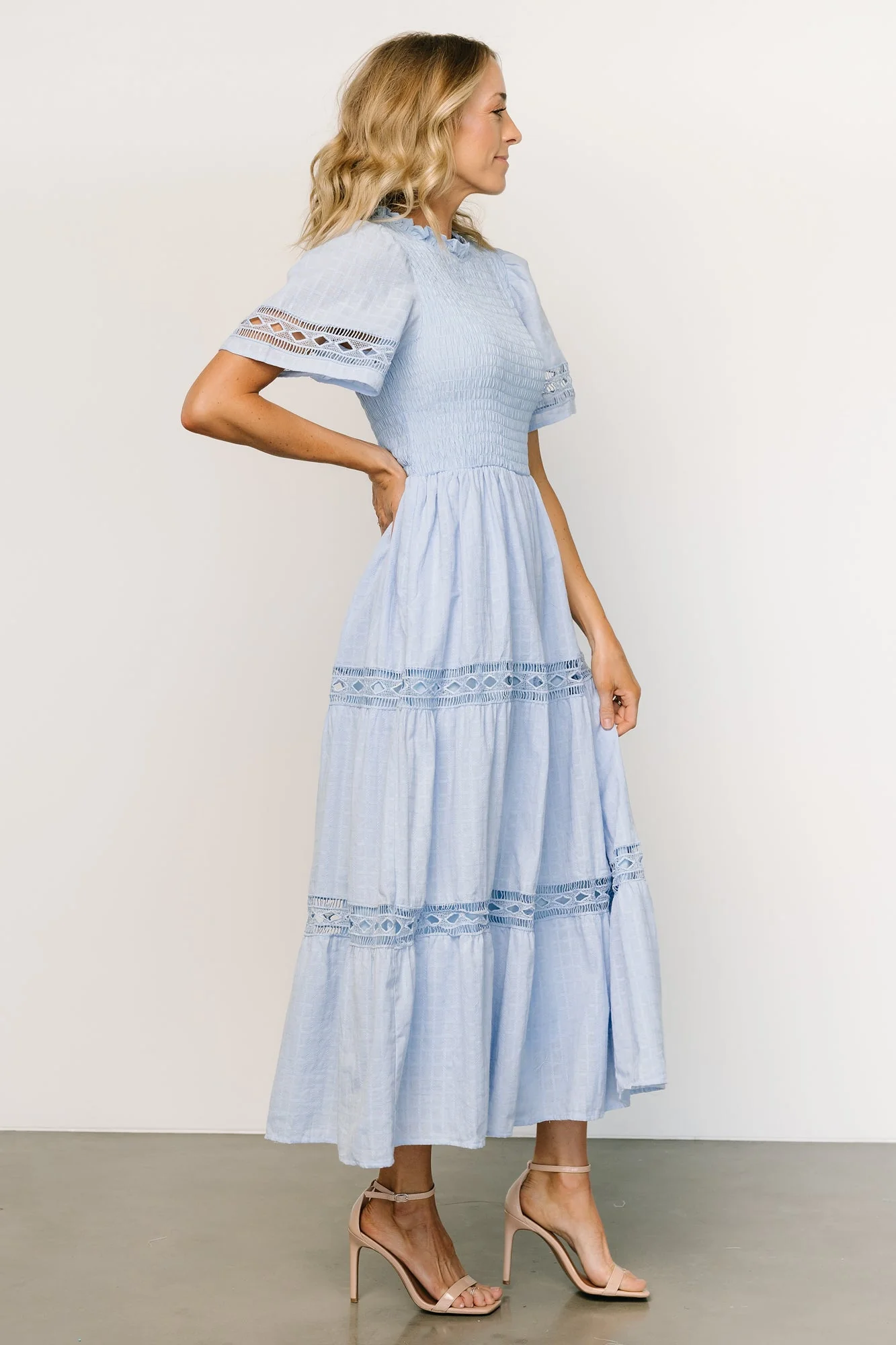 Loveland Geo Lace Maxi Dress | Light Blue
