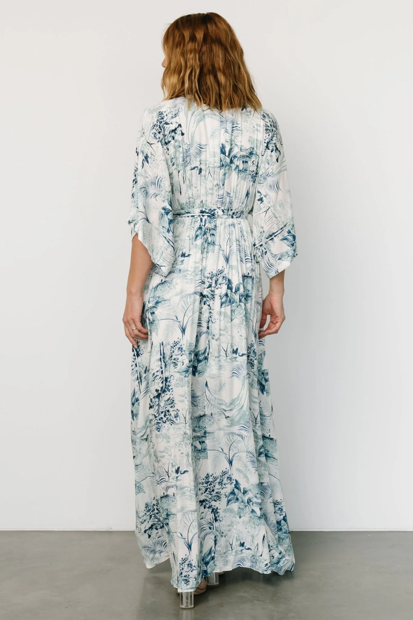 Kalea Maxi Dress | Blue + White