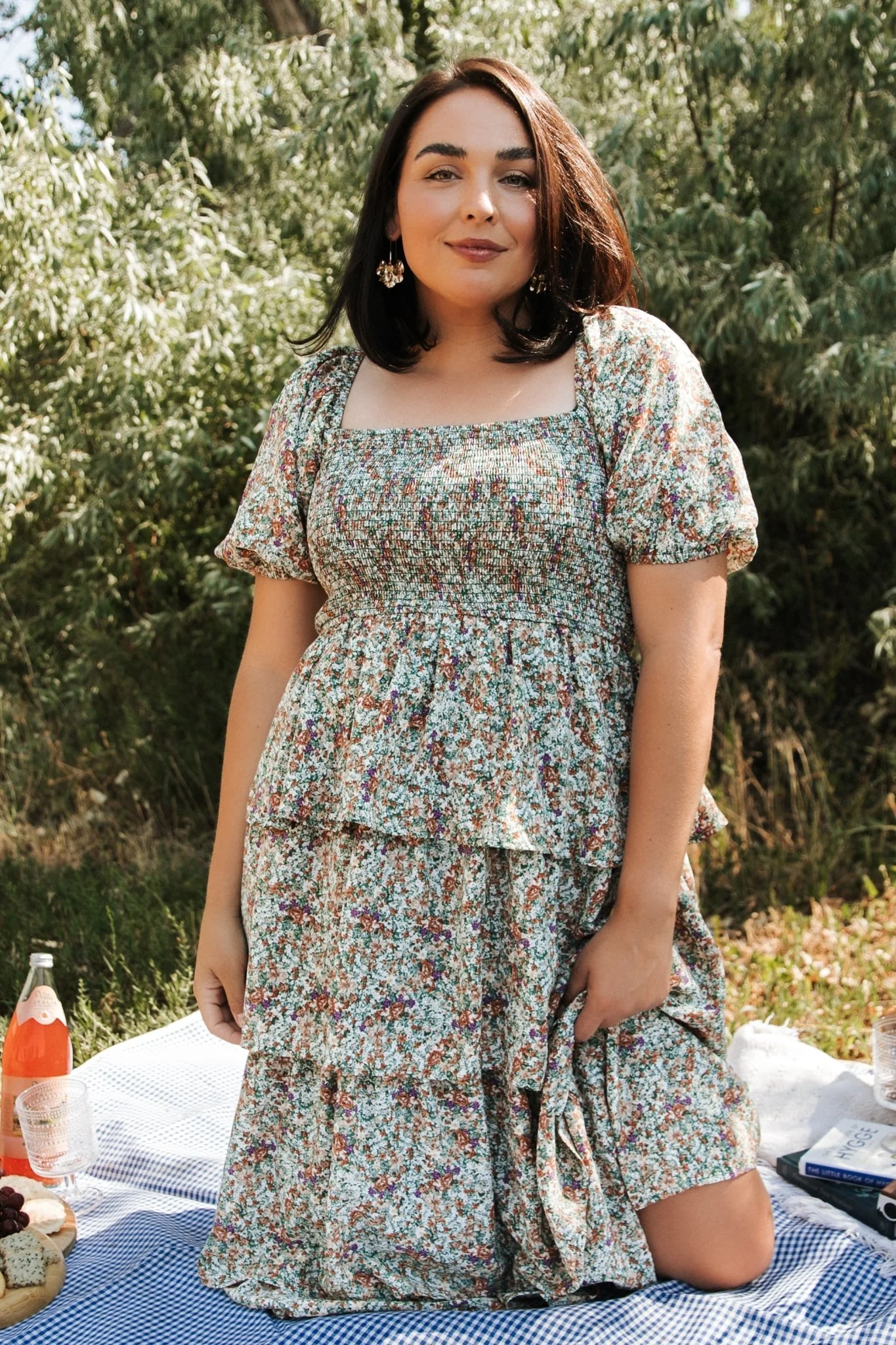 Felicia Tiered Maxi Dress | Green Multi