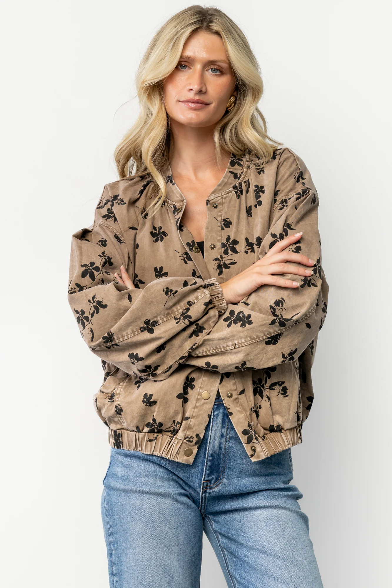 Gia Bomber Jacket | Brown Floral