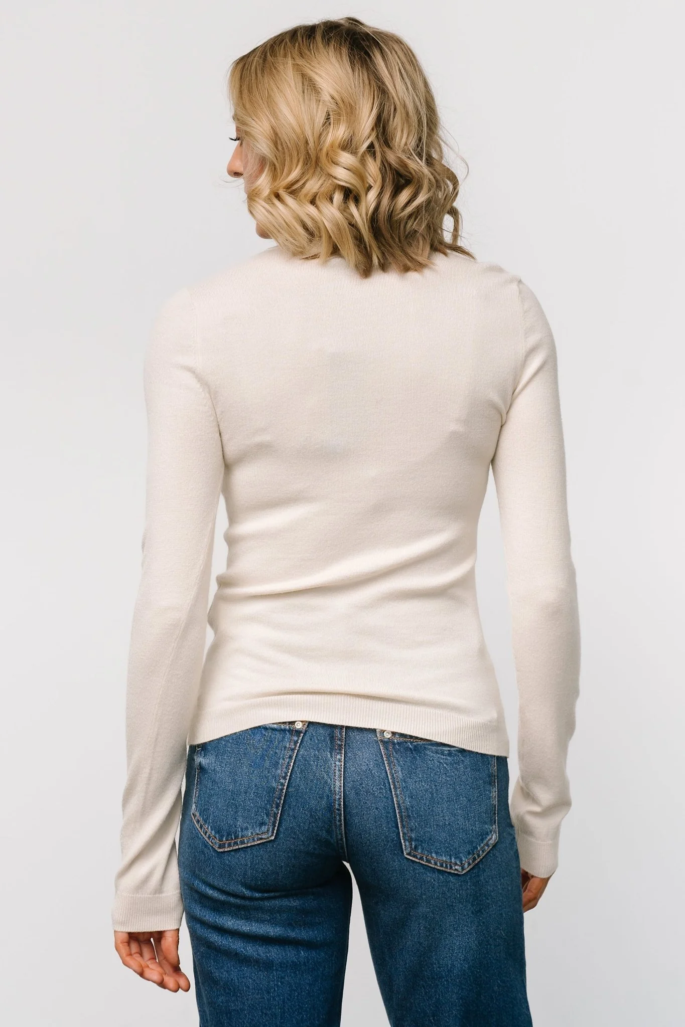 Lorelai Turtleneck Sweater Top | Cream