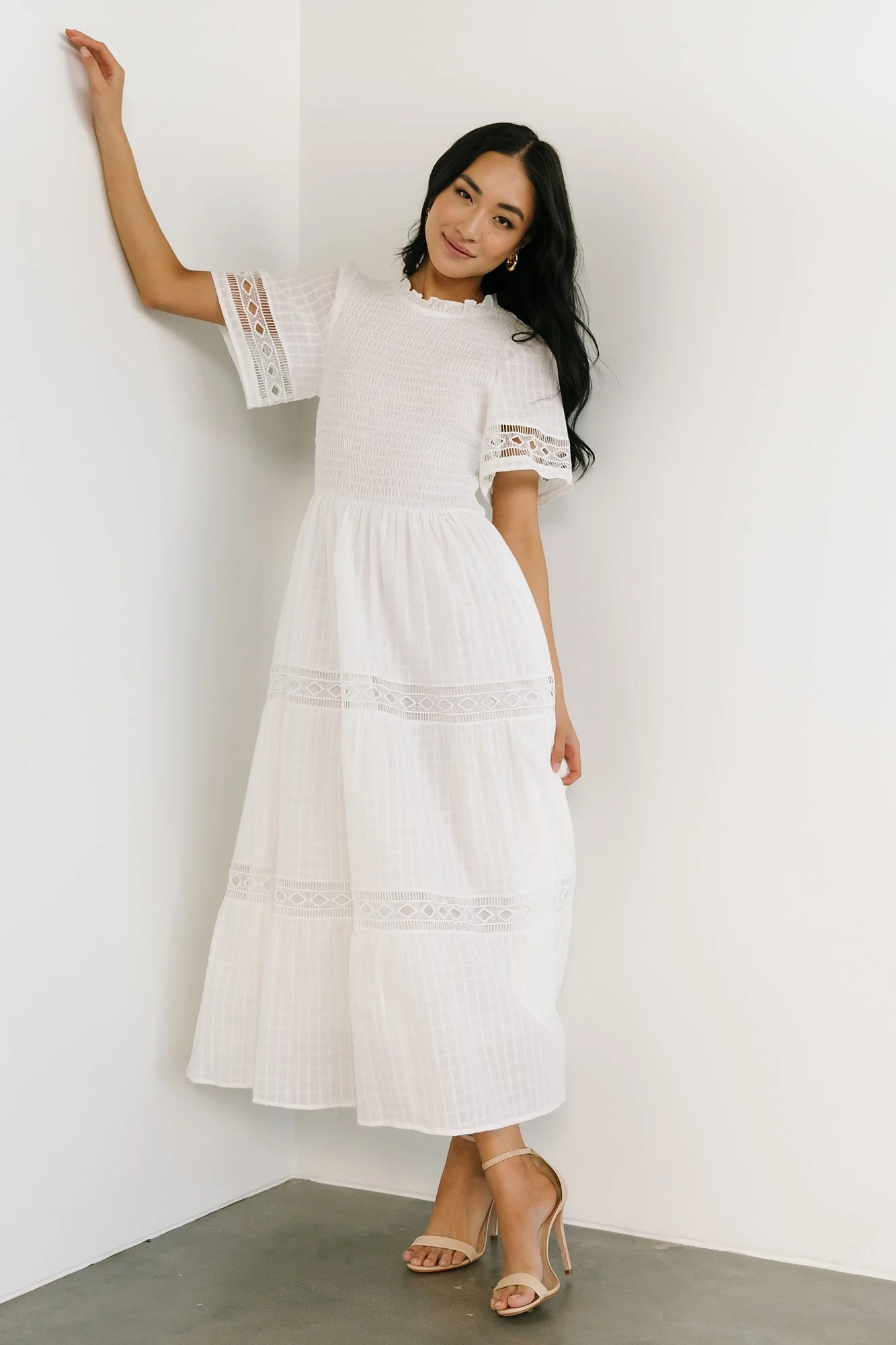 Loveland Geo Lace Maxi Dress | Off White