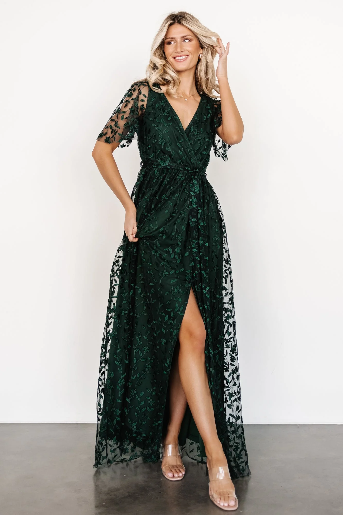 Marseille Embossed Maxi Dress | Green