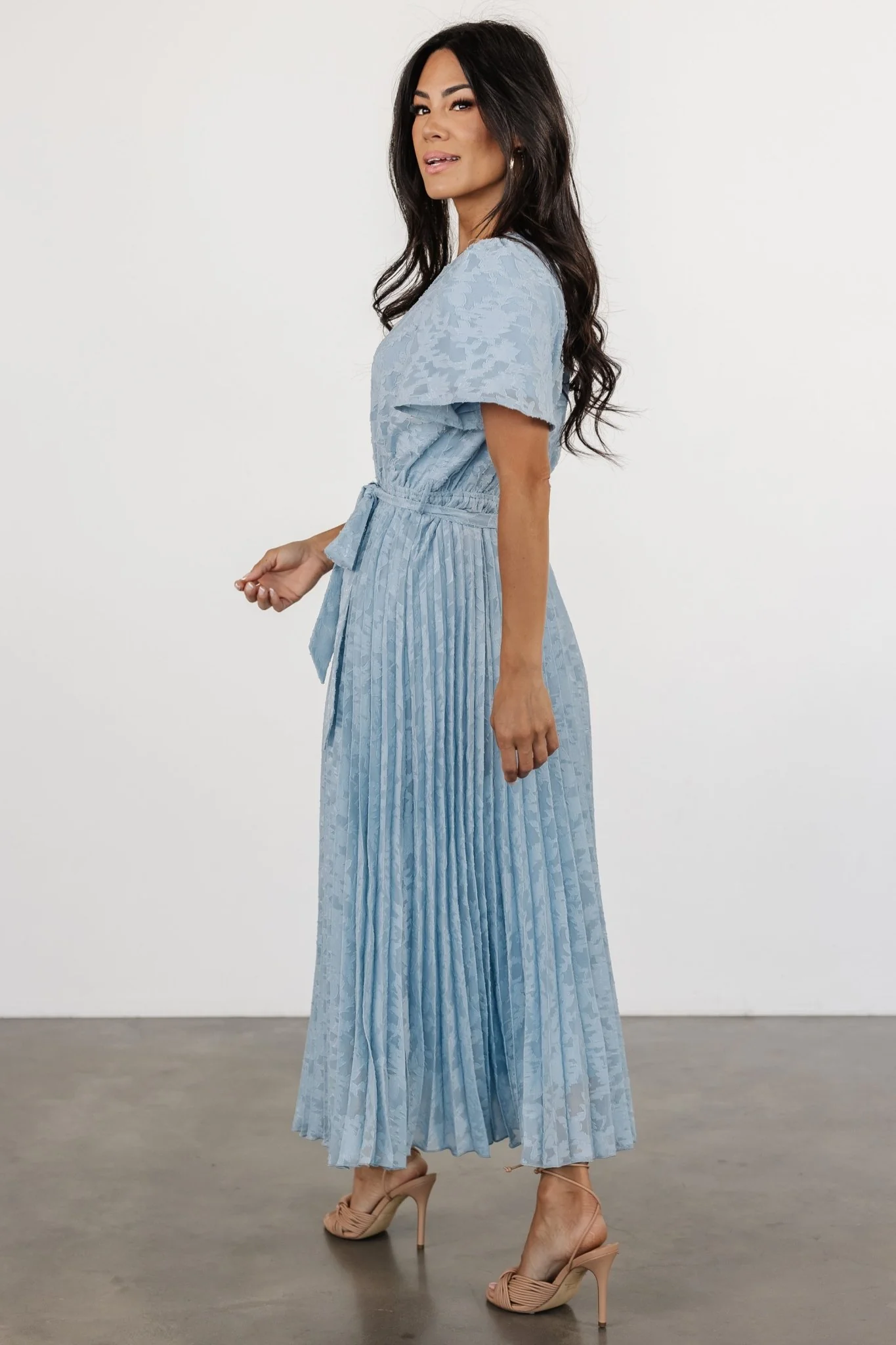 Mindy Pleated Dress | Light Blue