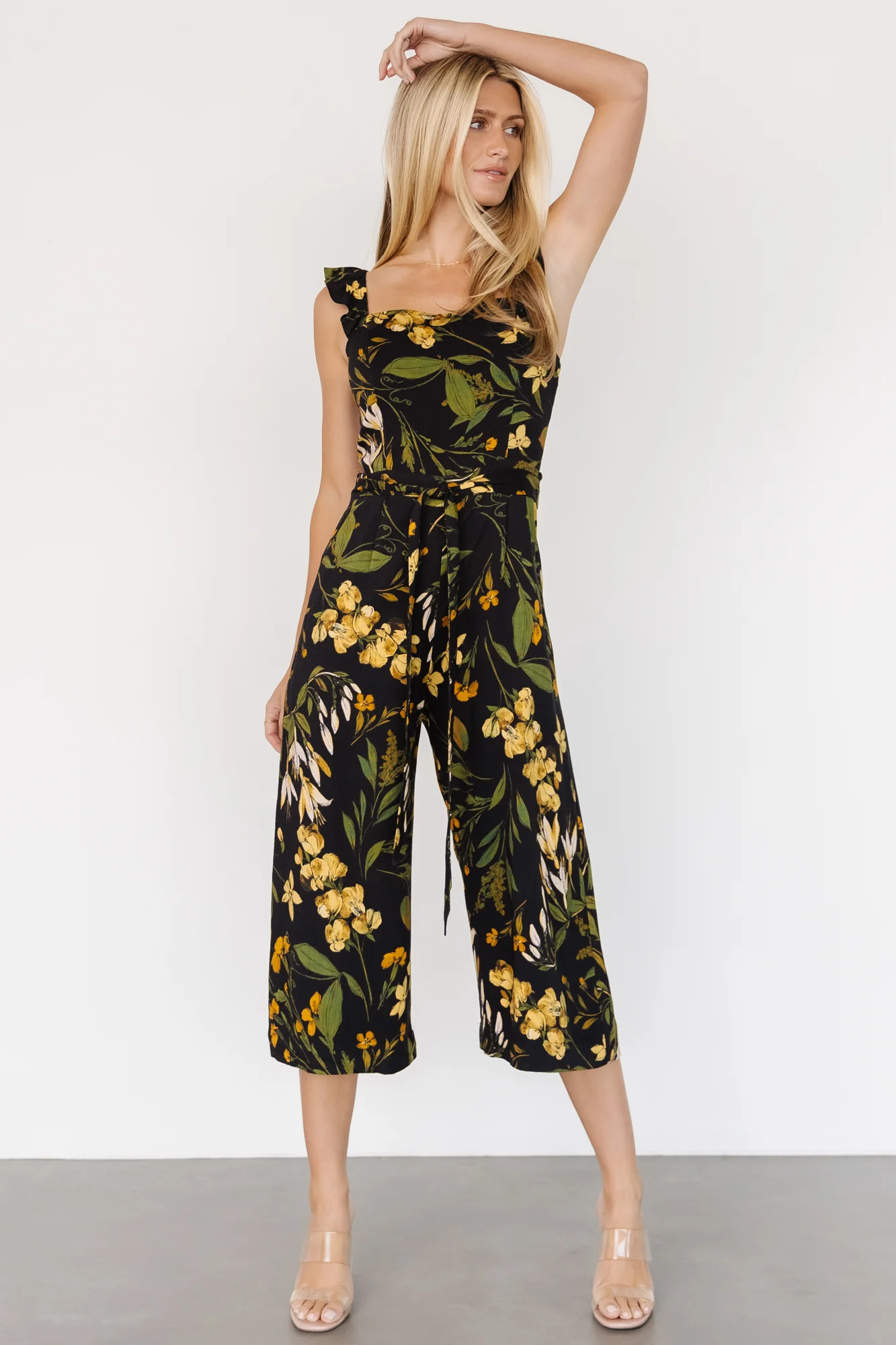 Gemma Jumpsuit | Black + Golden Floral