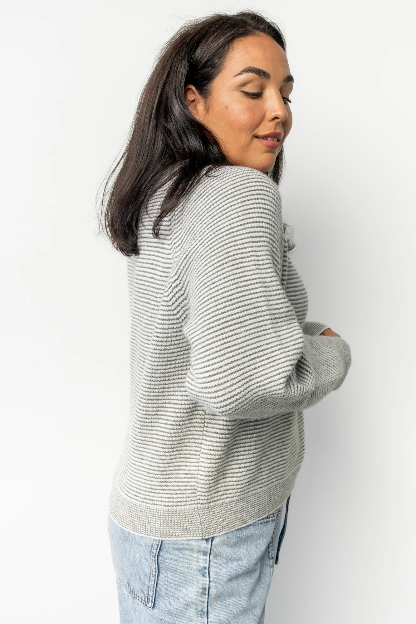 Zadie Striped Sweater | Ivory + Olive