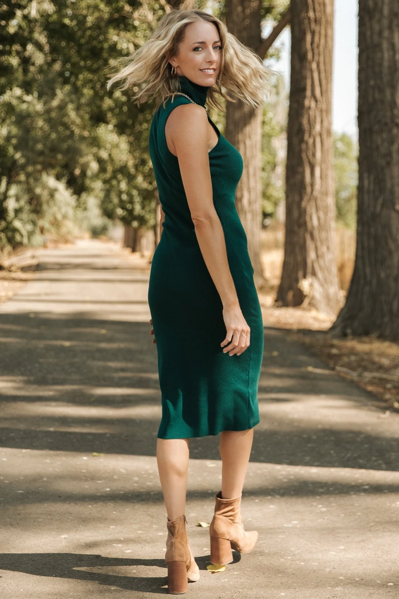 Melbourne Turtleneck Midi Dress | Emerald