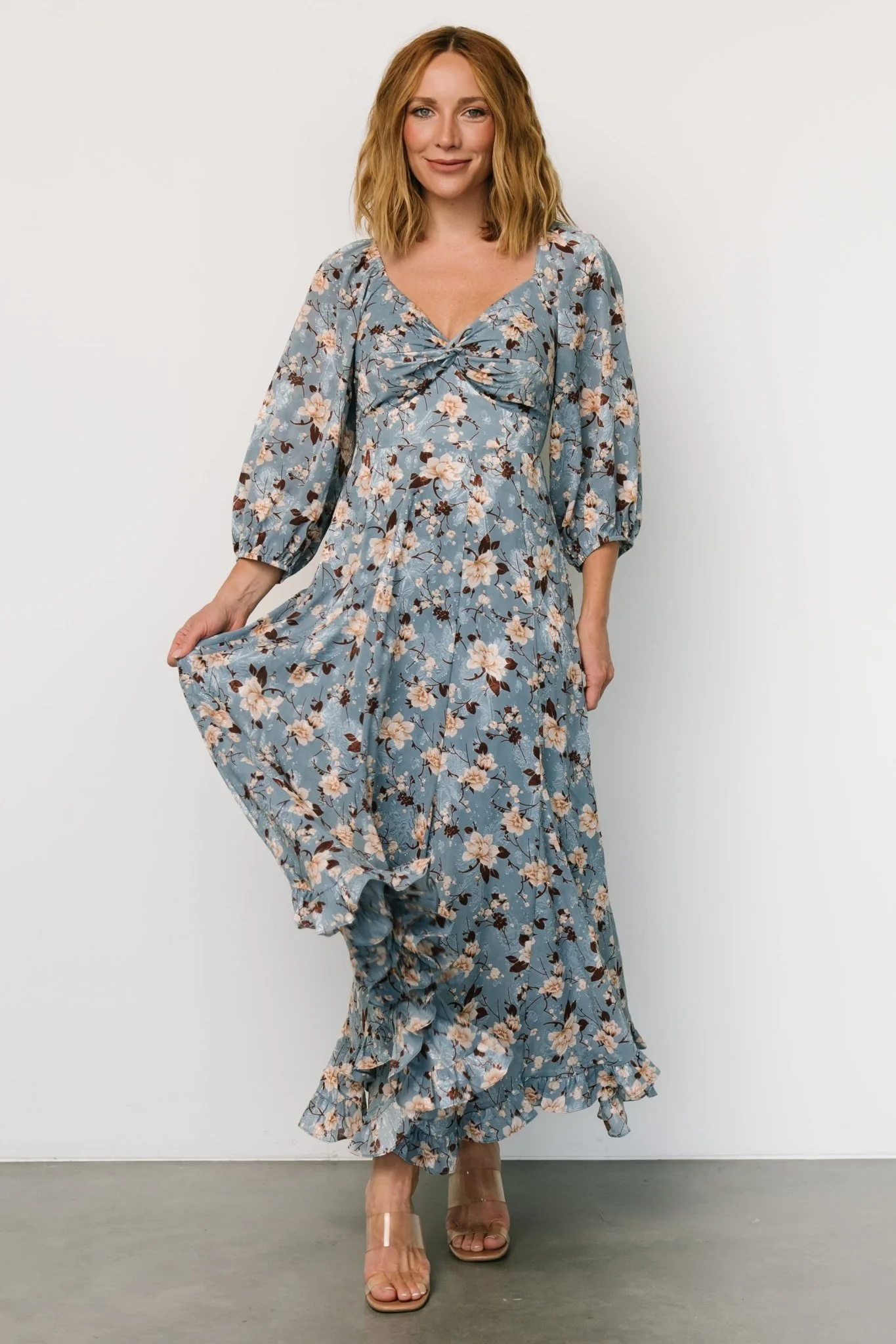 Estefania Maxi Dress | Blue + Peach Floral
