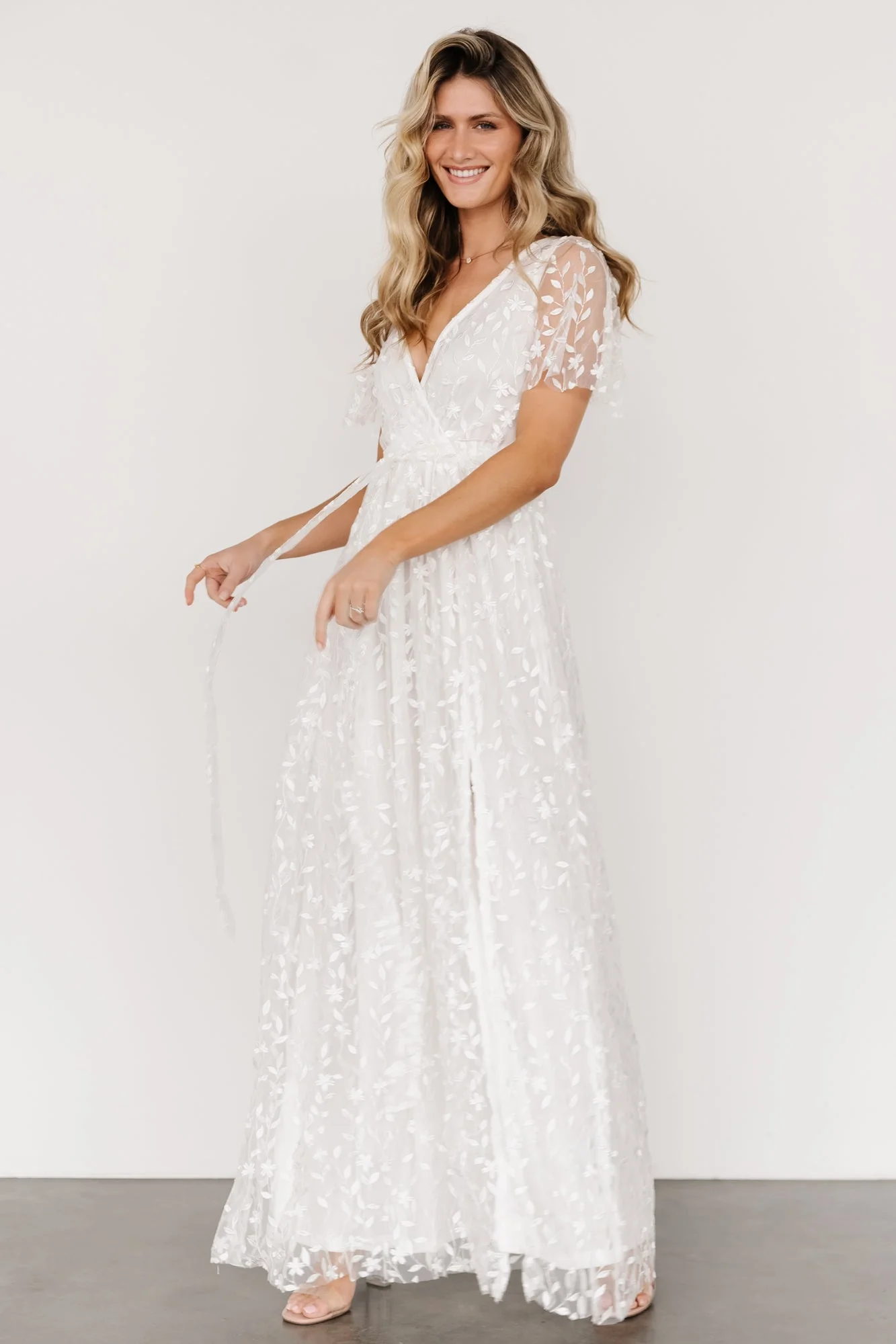 Marseille Embossed Maxi Dress | White