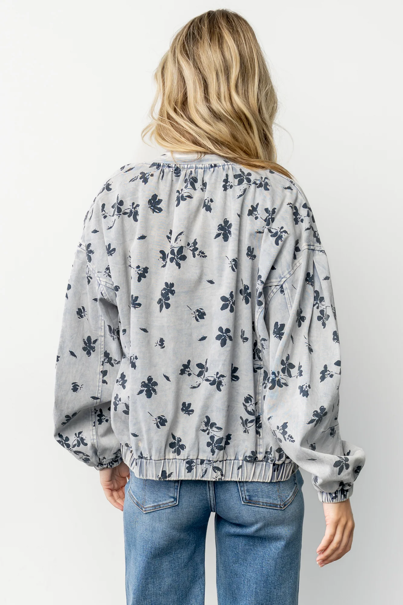 Gia Bomber Jacket | Blue Floral