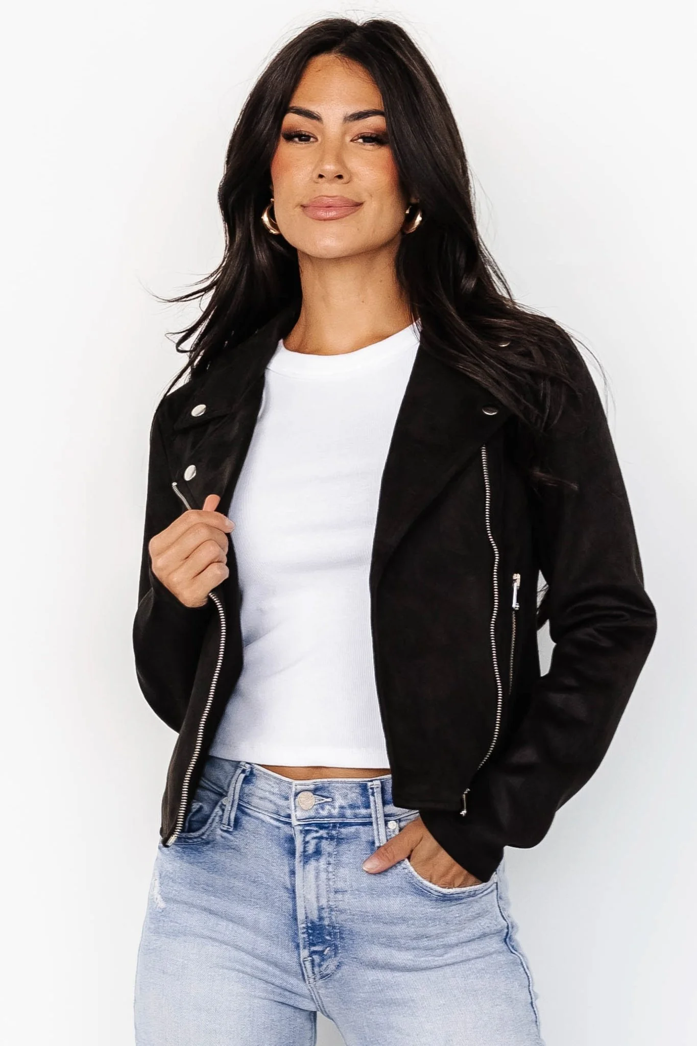 Marisa Faux Suede Jacket | Black