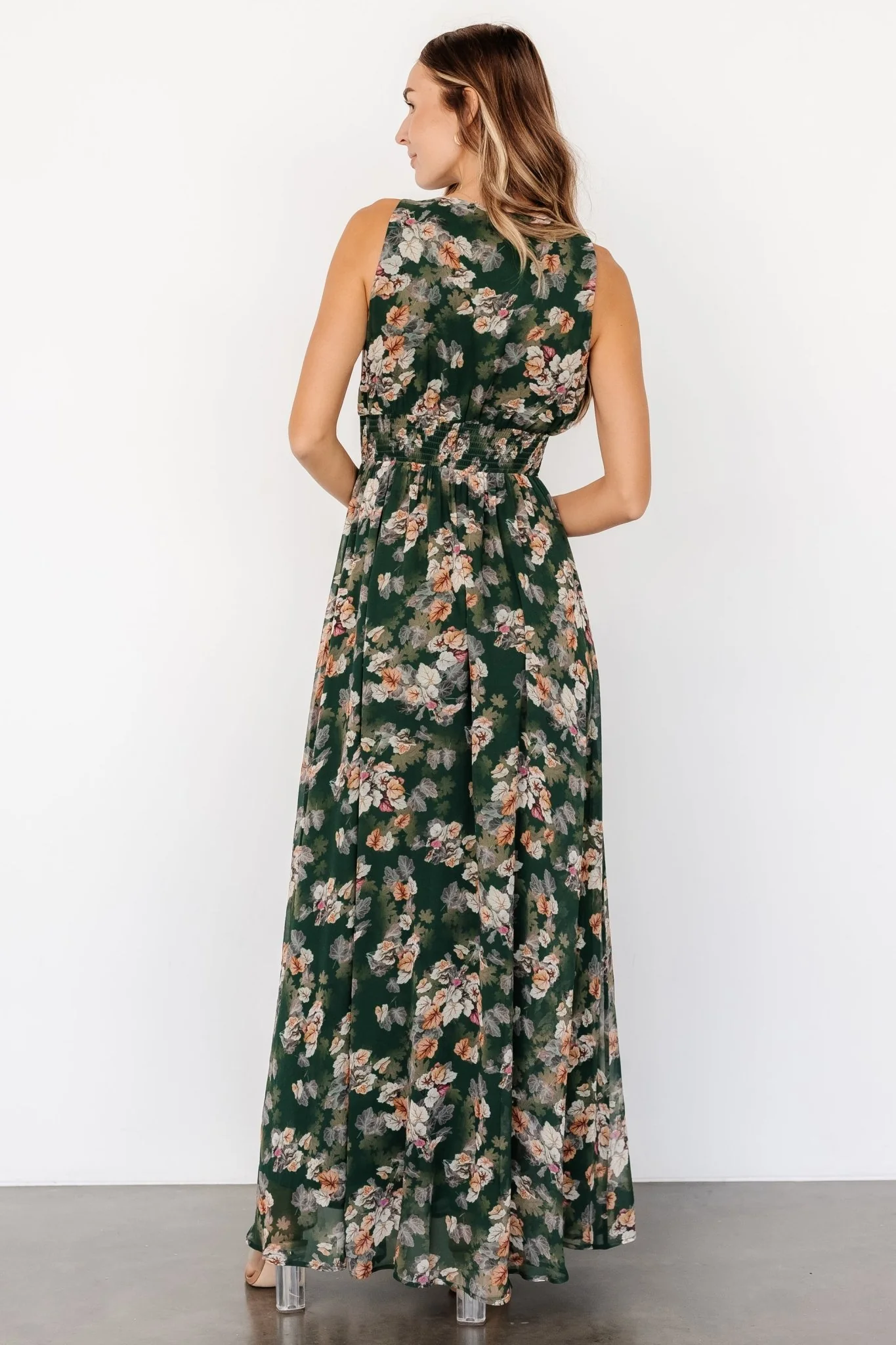 Imogen Maxi Dress | Deep Green Multi