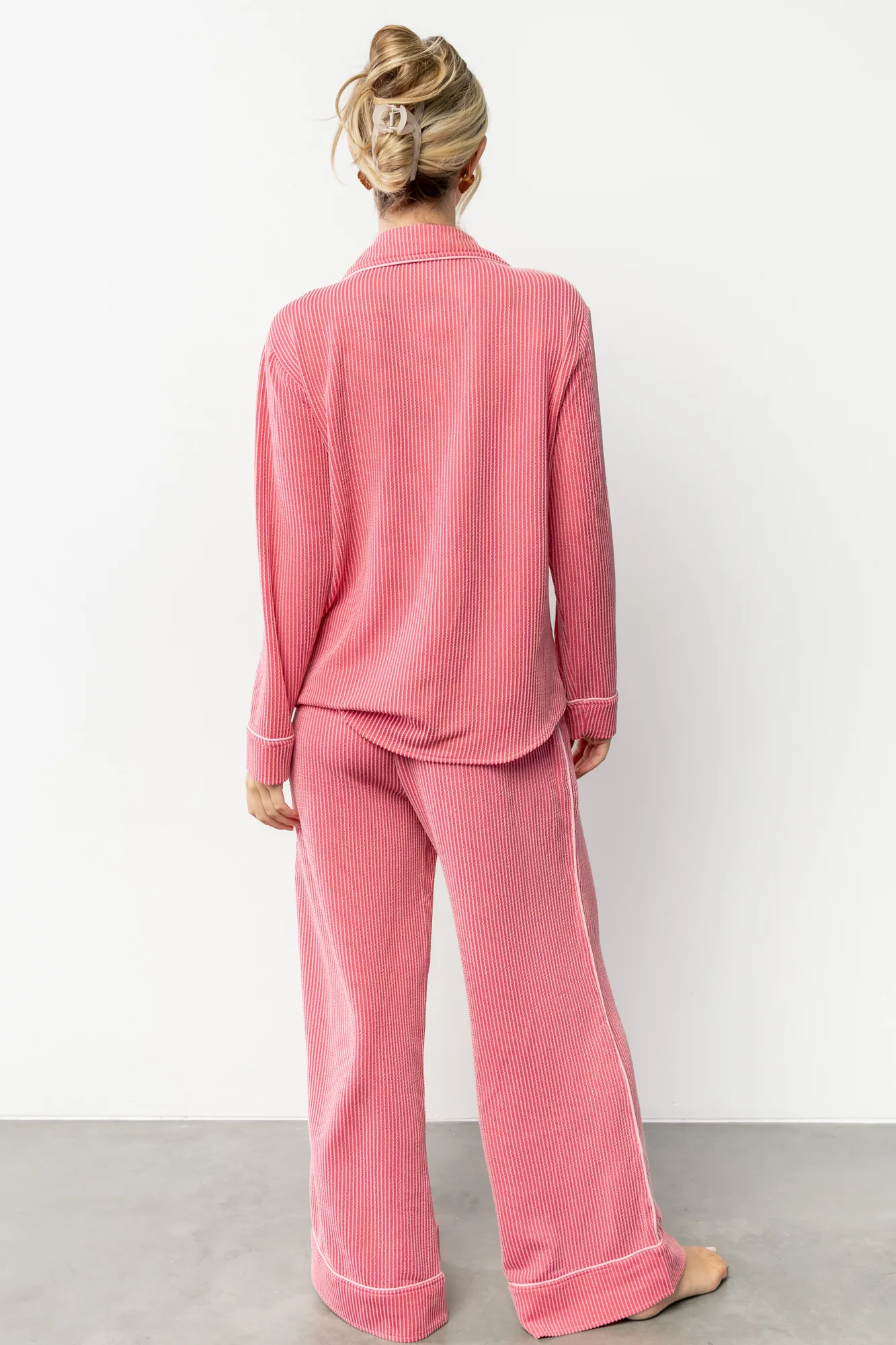 Eloise Ribbed Pajama Set | Pink