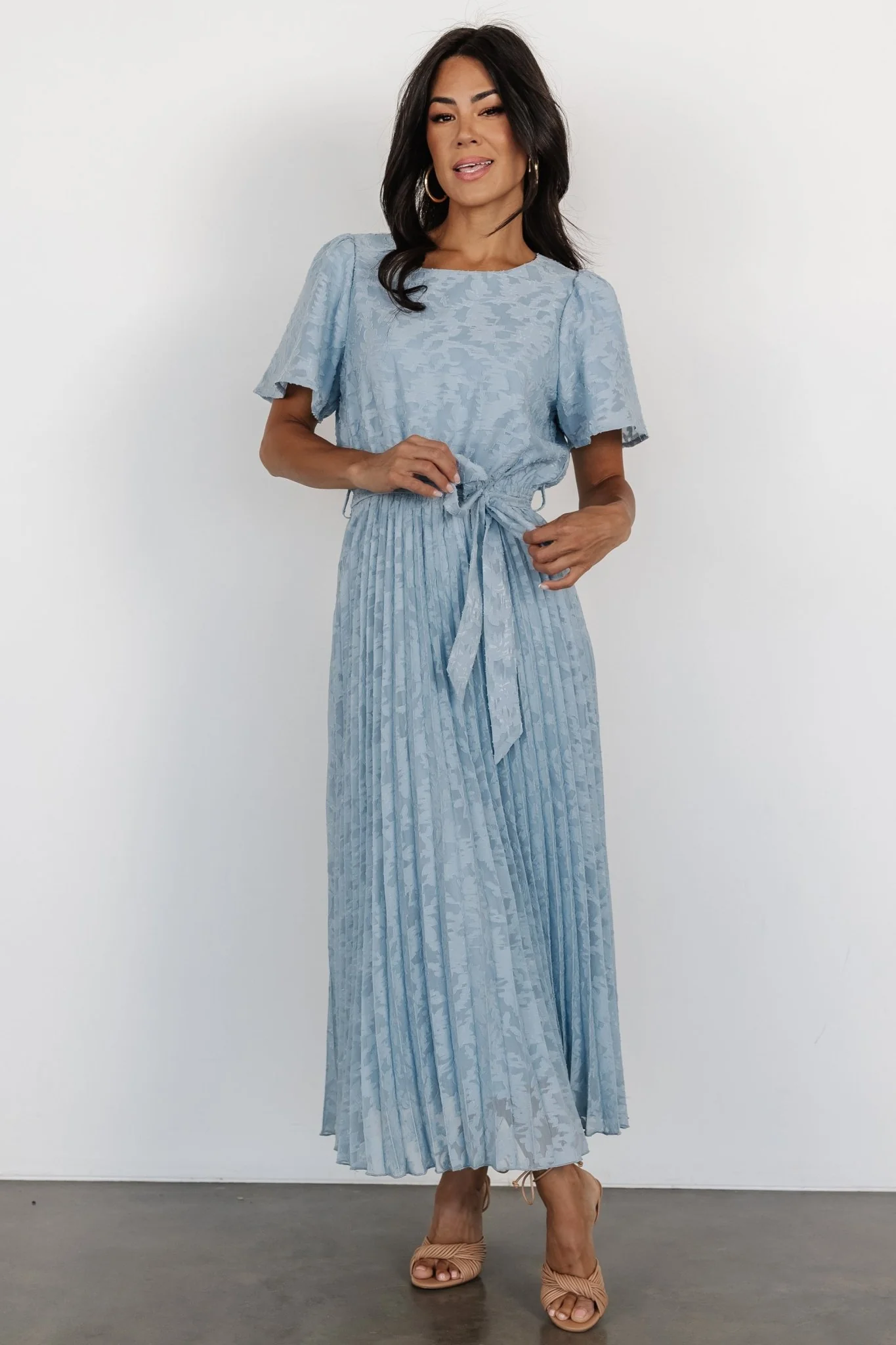Mindy Pleated Dress | Light Blue