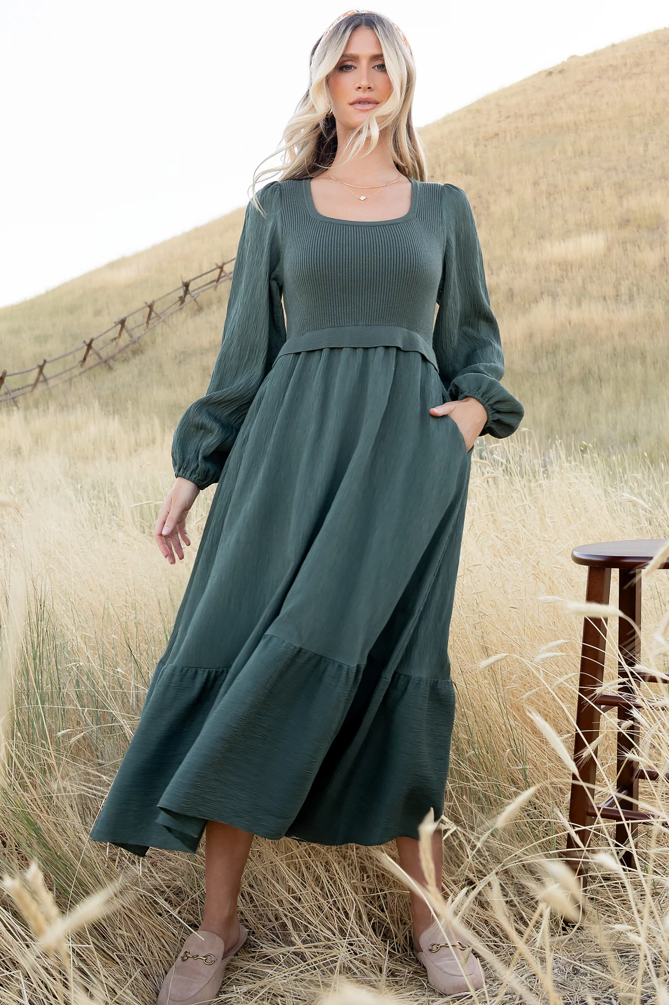 Alva Sweater Dress | Dusty Green