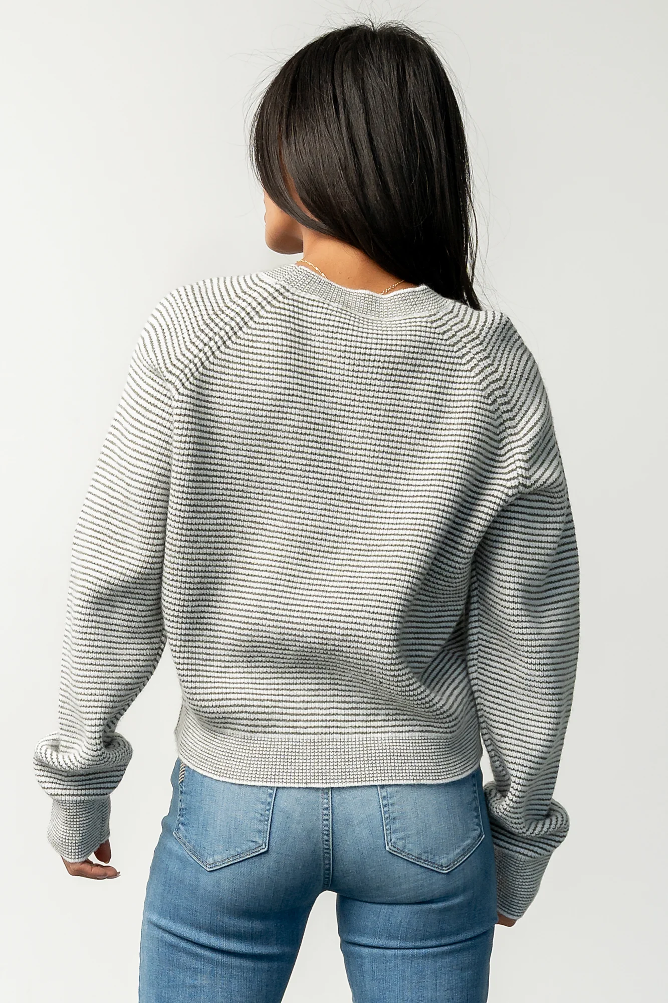 Zadie Striped Sweater | Ivory + Olive