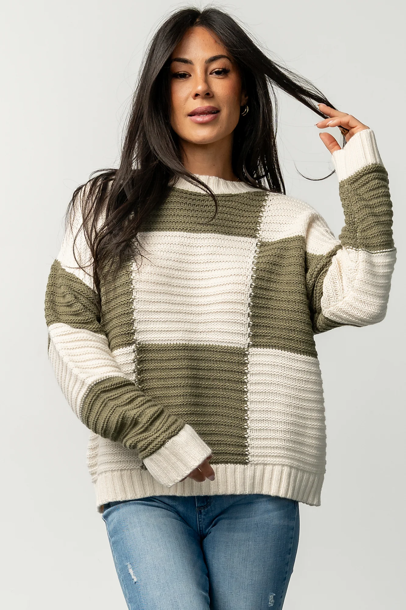 Jayda Sweater | Cream + Olive