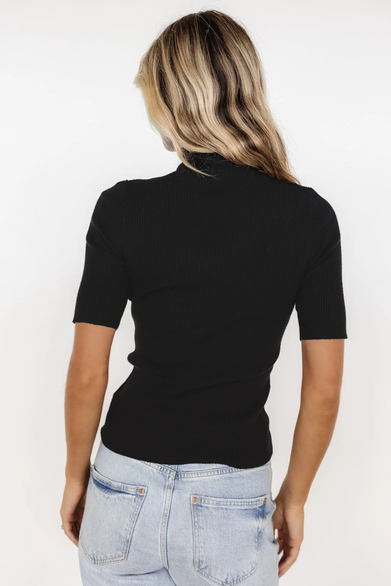 Liel Ribbed Top | Black