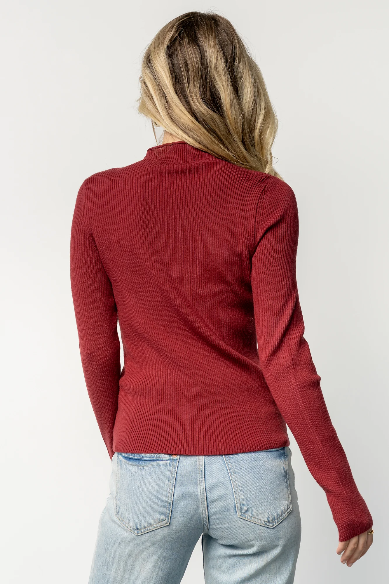 Ilsa Ribbed Sweater Top | Merlot