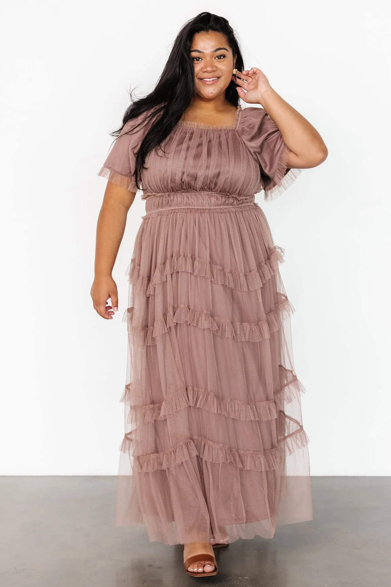 Magdalena Tulle Maxi Dress | Mink