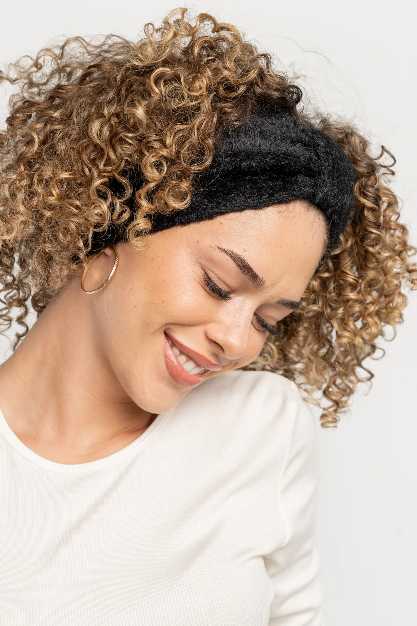 Harlowe Cozy Bow Headband | Black