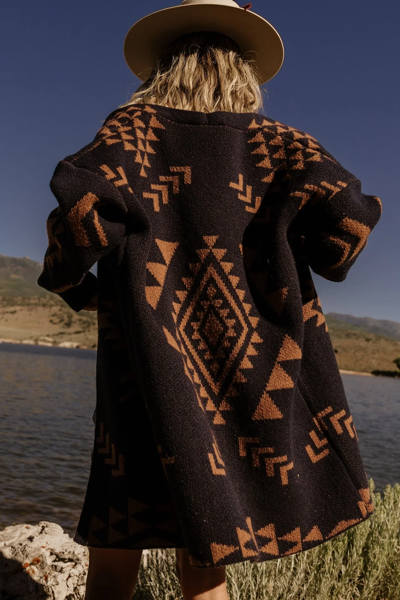 Hays Oversized Cardigan | Navy + Camel