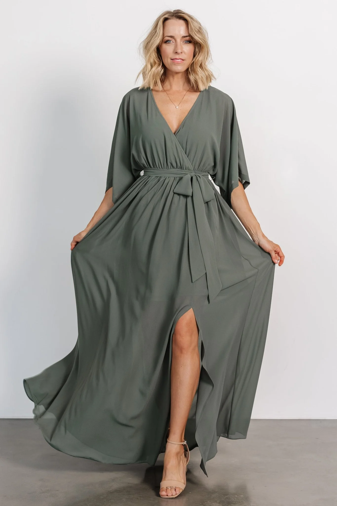 Kia Kimono Maxi Dress | Dark Sage