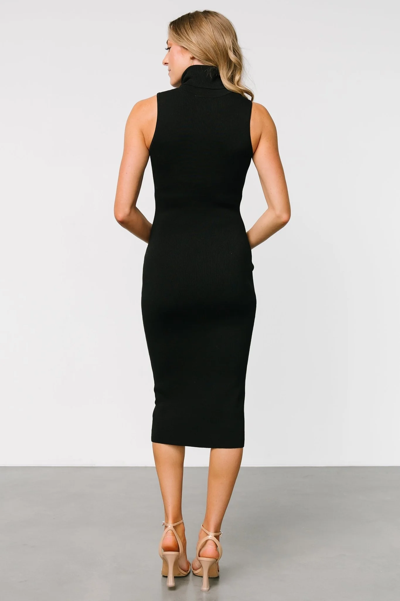 Melbourne Turtleneck Midi Dress | Black