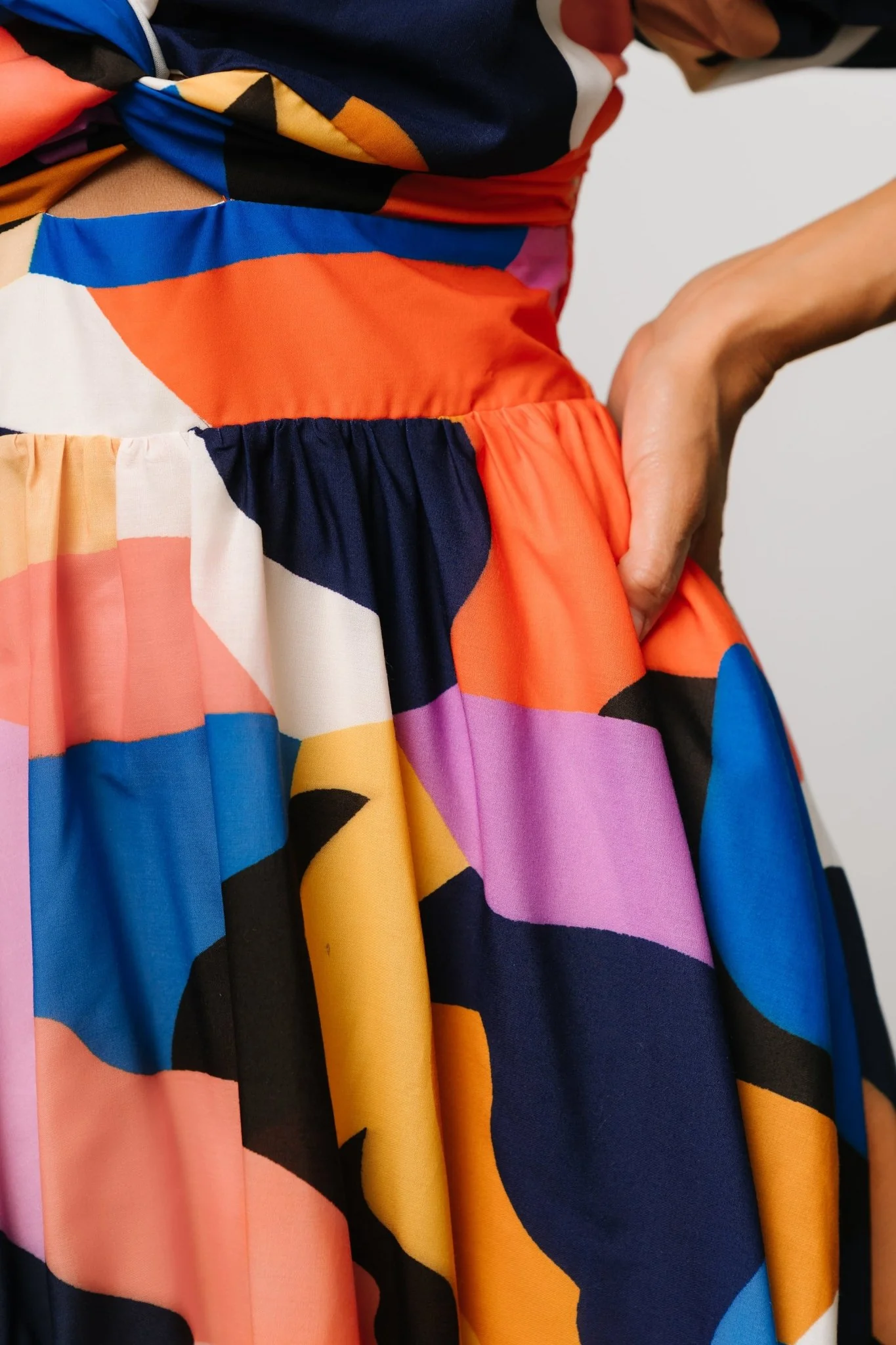 Lola Midi Dress | Rust + Navy Multi