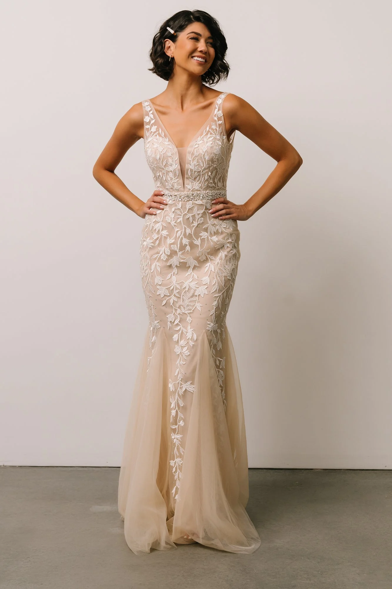 Fleurette Bridal Gown | Beige + Ivory